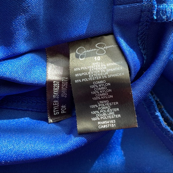 Jessica Simpson Black & Blue Sleeveless Cocktail Dress sz 10 - Picture 14 of 14